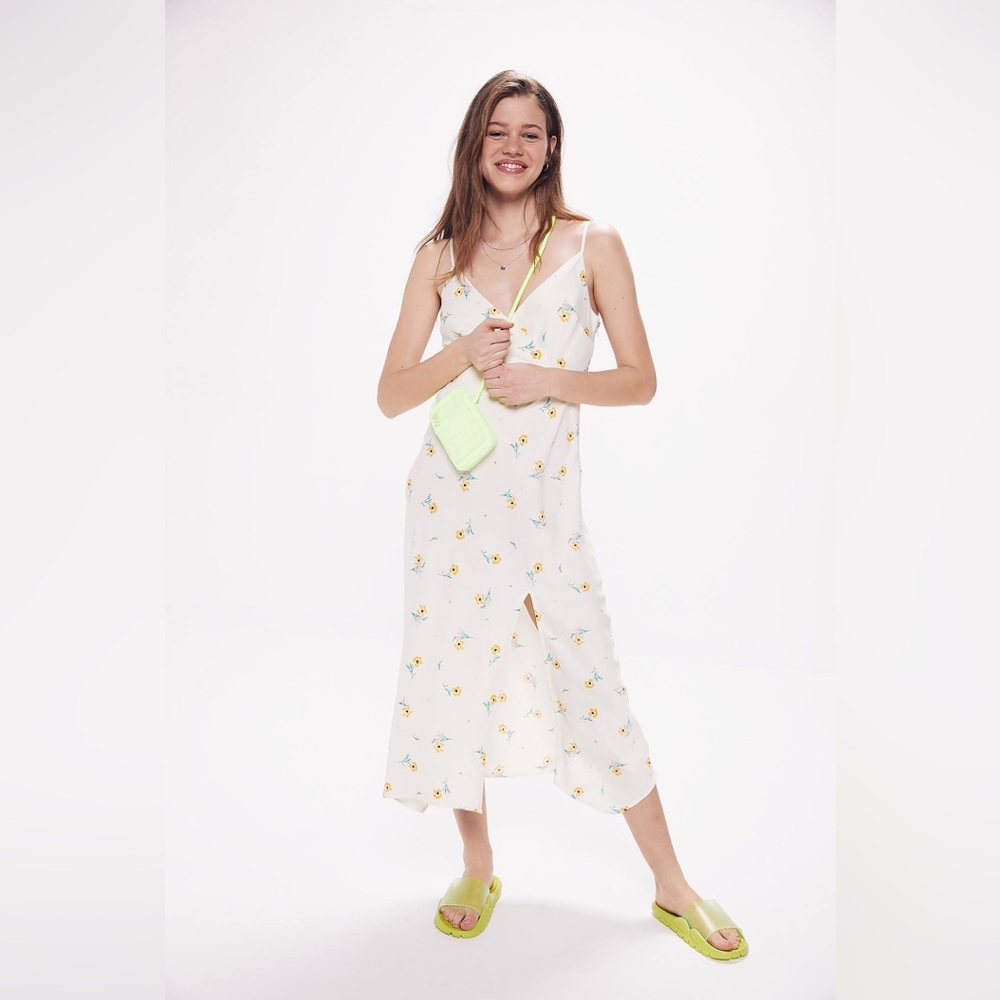 Urban Outfitters Kelly Surplice Midi Slip Dress